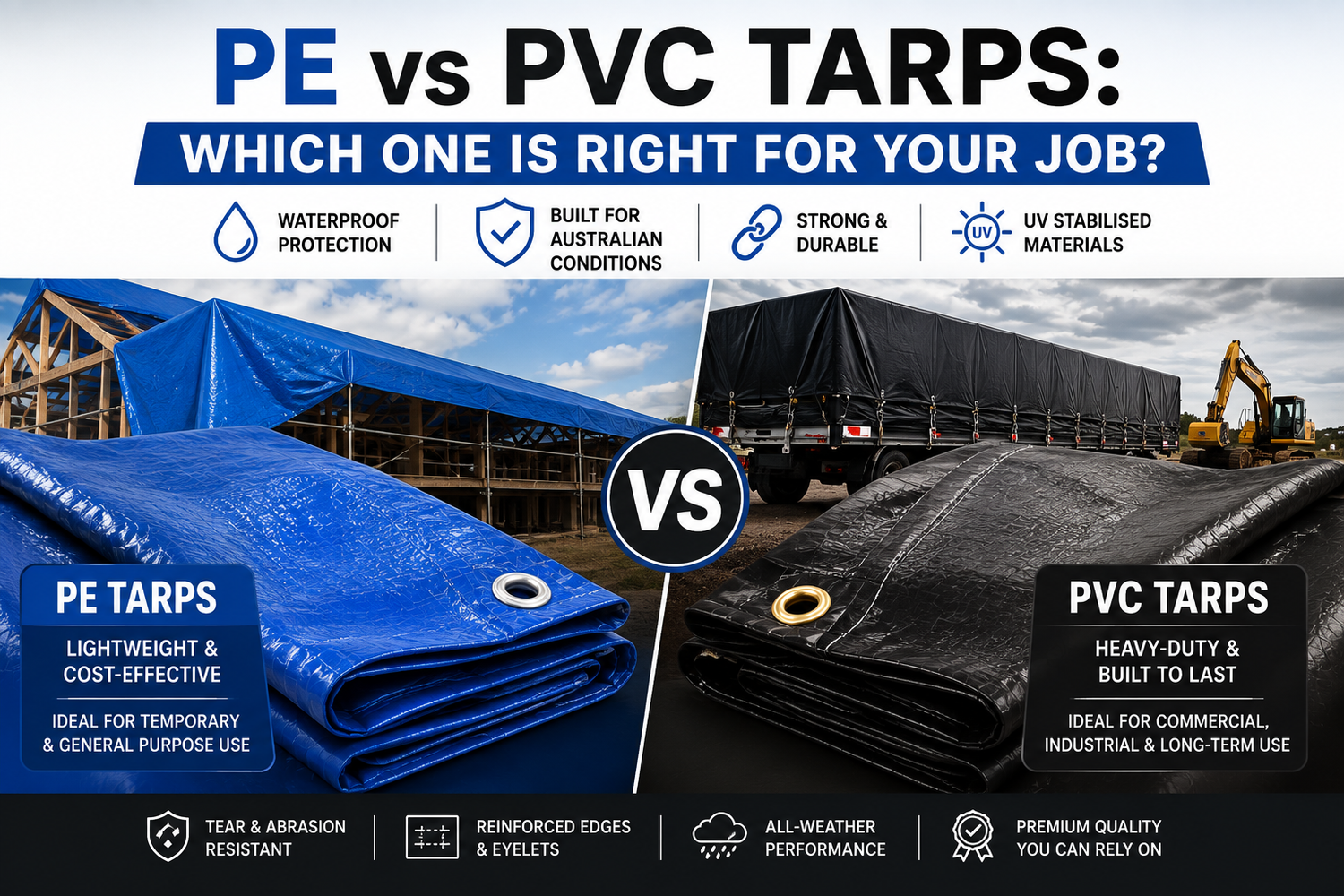 PE vs PVC Tarps:   Which One Is Right for Your Job?