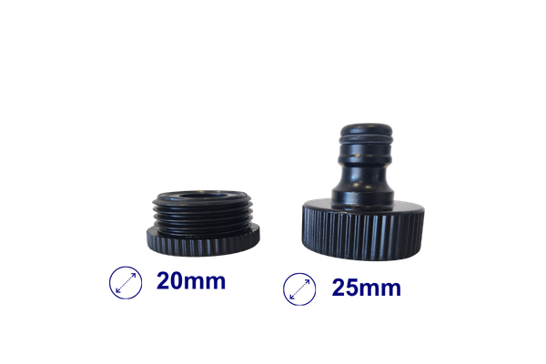 Universal 20/25mm Tap Adaptor x 12mm Male Snap on