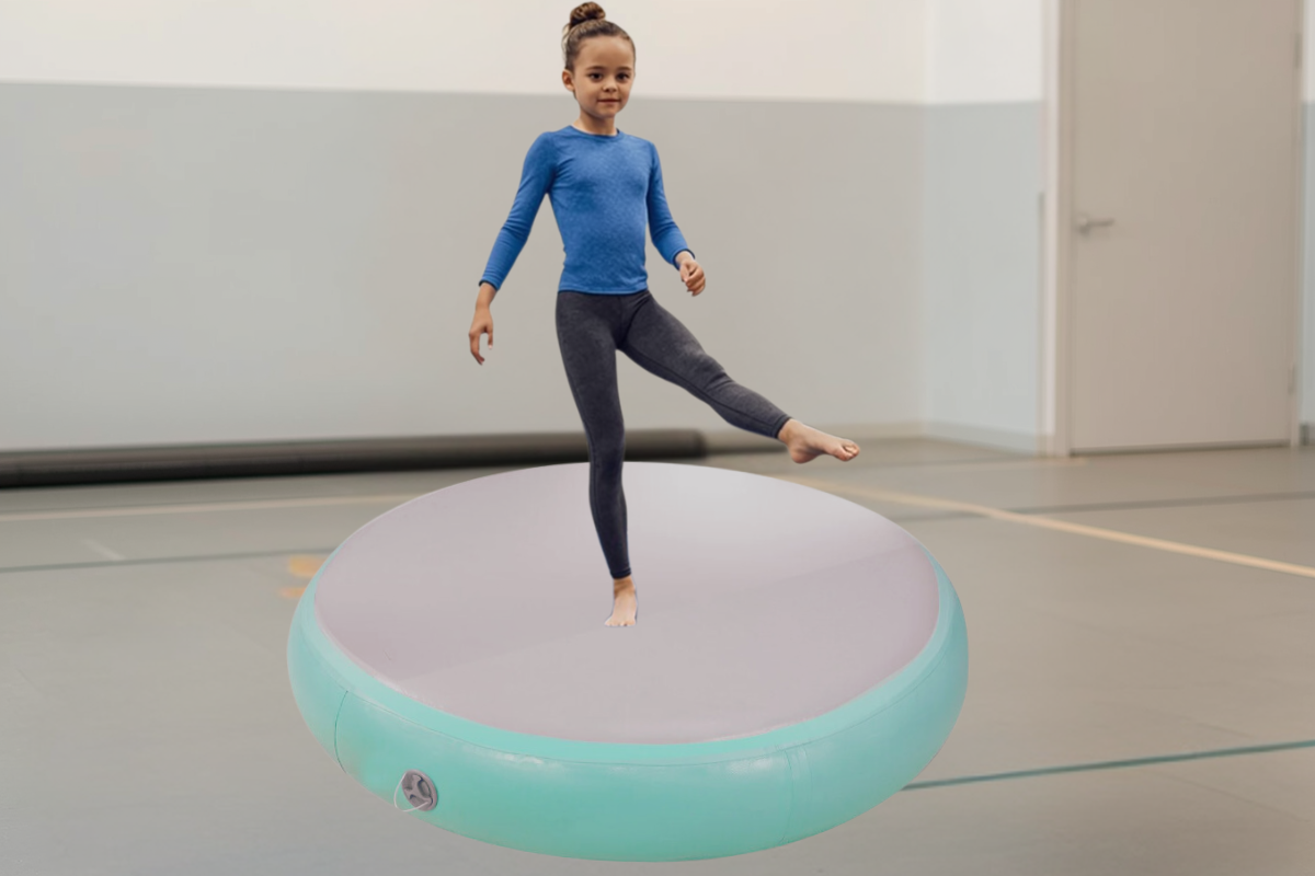 20cm Inflatable Air Spot Mat with Pump – Round Gymnastics Landing Pad