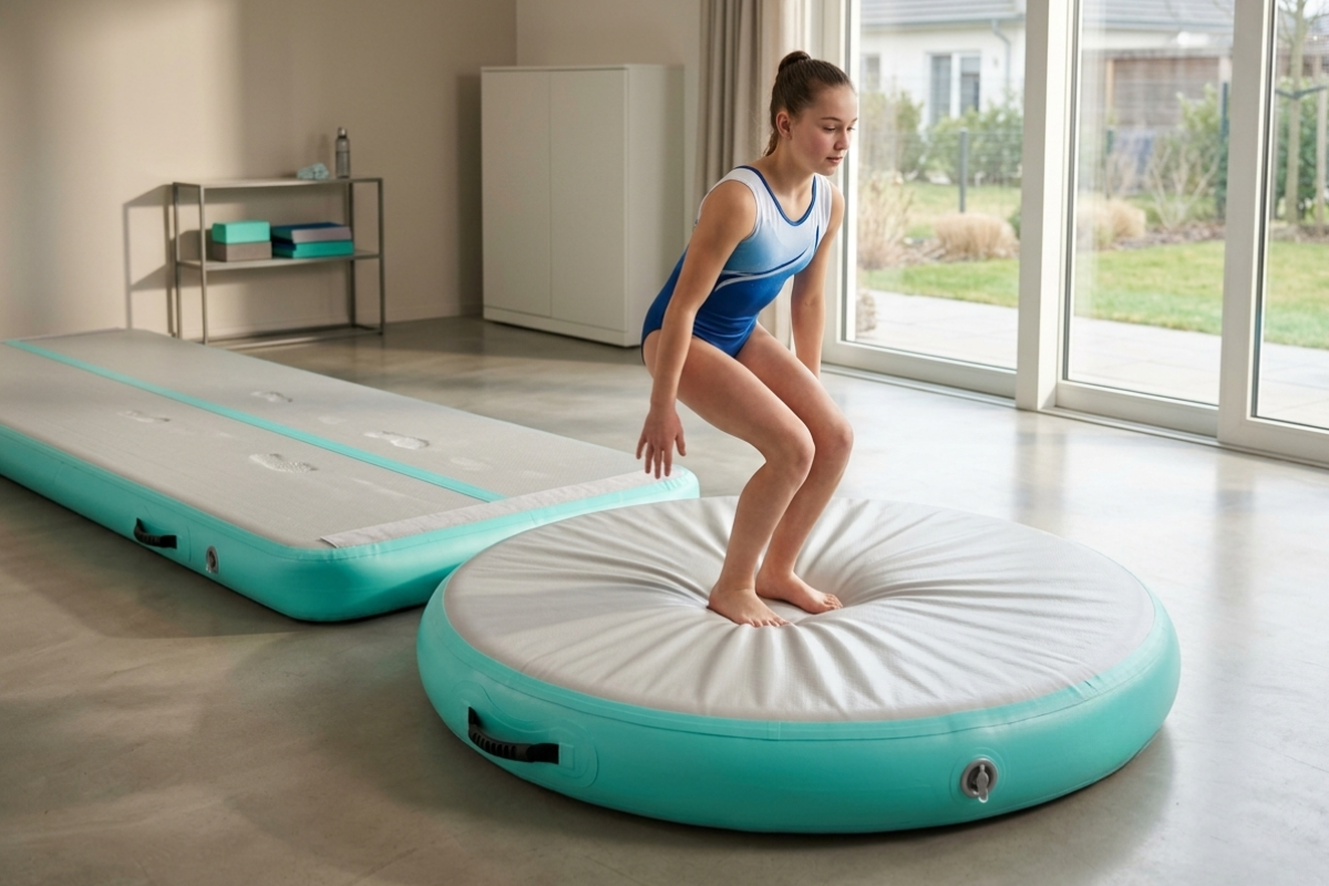 20cm Inflatable Air Spot Mat with Pump – Round Gymnastics Landing Pad