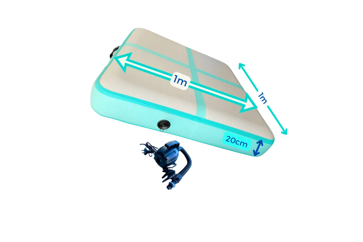 20cm Inflatable Block Mat with Pump – Gymnastics Air Mat 1m & 2m