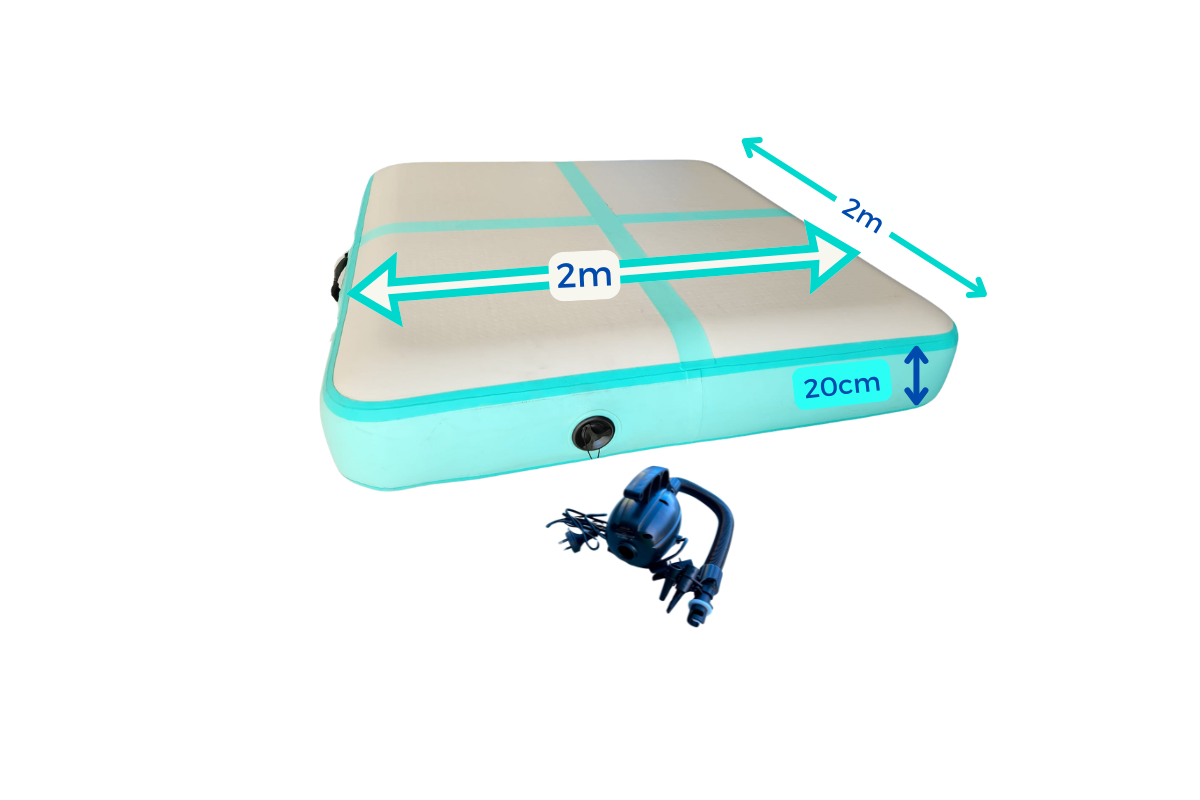 20cm Inflatable Block Mat with Pump – Gymnastics Air Mat 1m & 2m