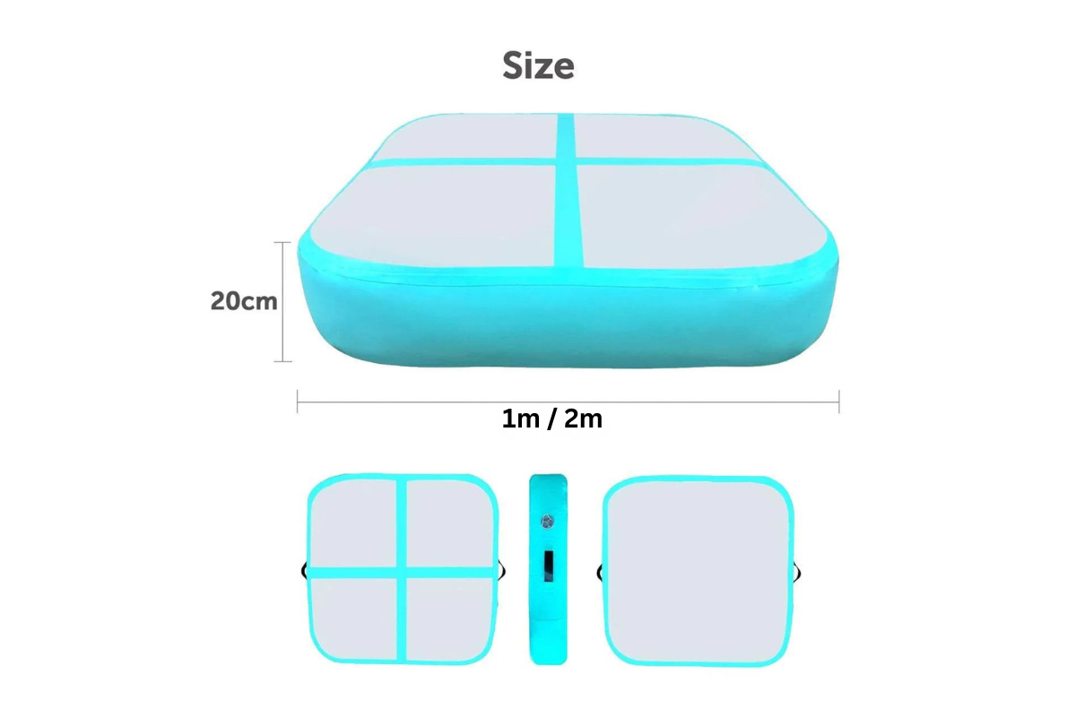20cm Inflatable Block Mat with Pump – Gymnastics Air Mat 1m & 2m
