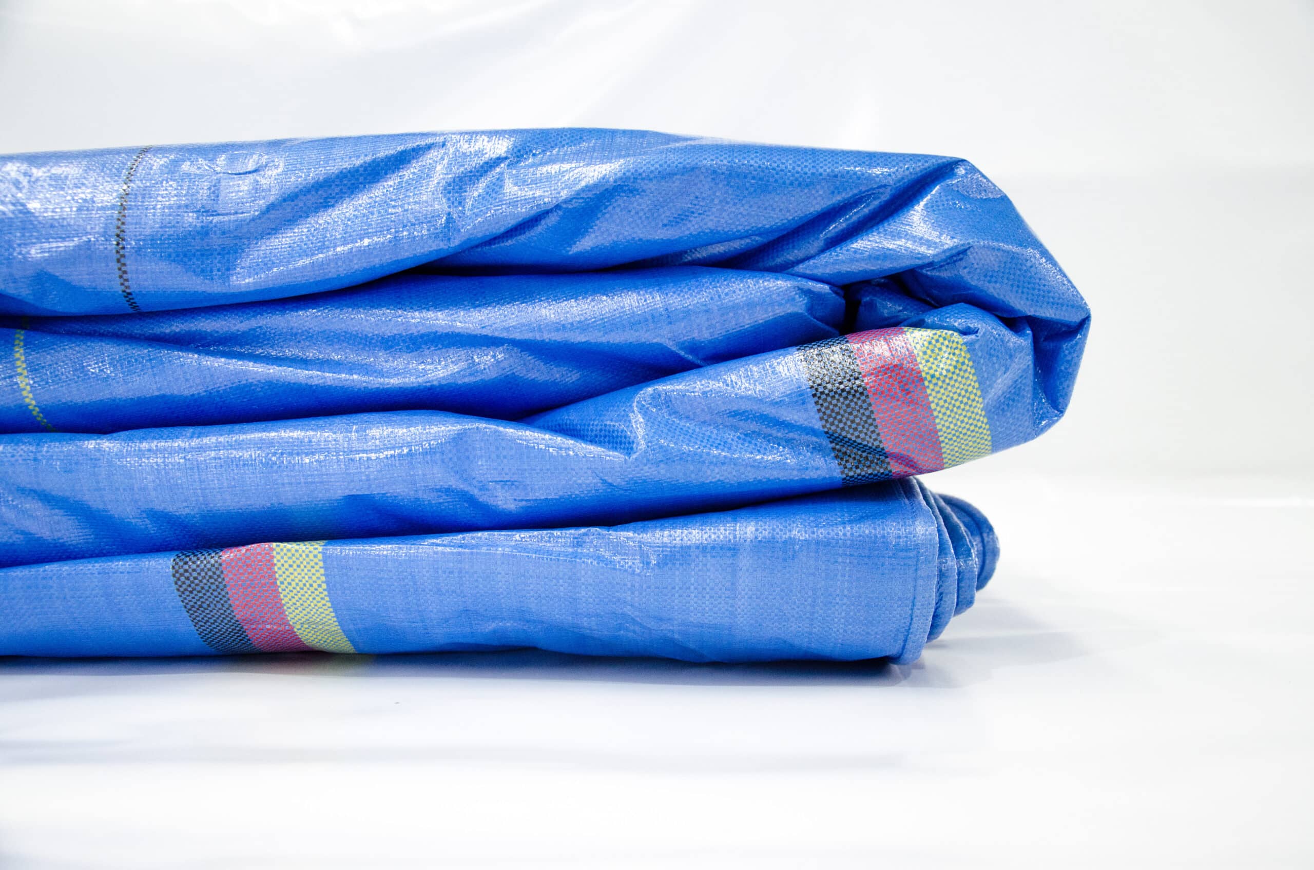 Heavy-Duty PE Tarp - 225GSM Poly Tarpaulin - All Purpose Tarp - Light Blue with Yellow, Red, and Black Stripes image 4