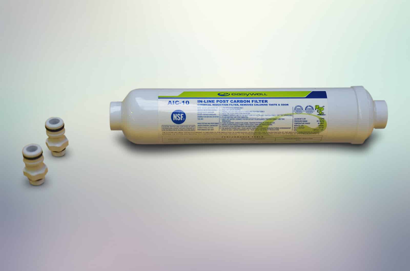 In-line post carbon water filter for water bladders image 0