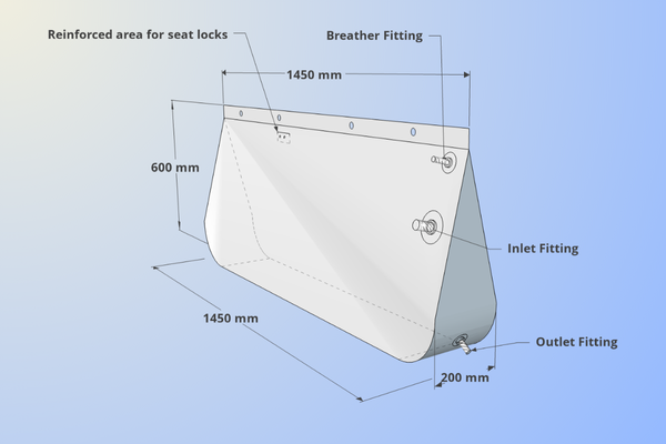 Hanging water bladder tank(70L) for Ford Ranger 2015-2021 models - FR70H image 9