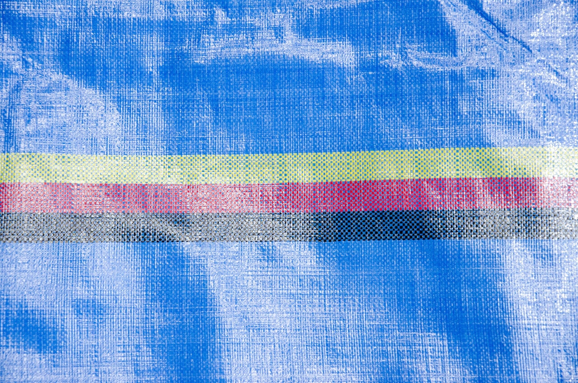 Heavy-Duty PE Tarp - 225GSM Poly Tarpaulin - All Purpose Tarp - Light Blue with Yellow, Red, and Black Stripes image 5