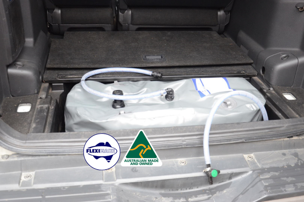 DW95BMP – 95L Box Drinking Water Bladder for Mitsubishi Pajeros’ 3rd Row Seat Well