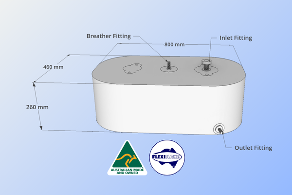 DW95BMP – 95L Box Drinking Water Bladder for Mitsubishi Pajeros’ 3rd Row Seat Well