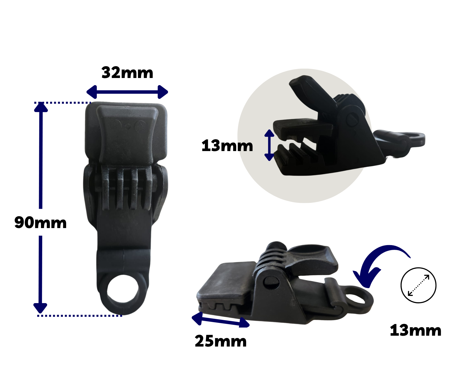 Adjustable Heavy Duty Lock Grip Tent Clip Hook