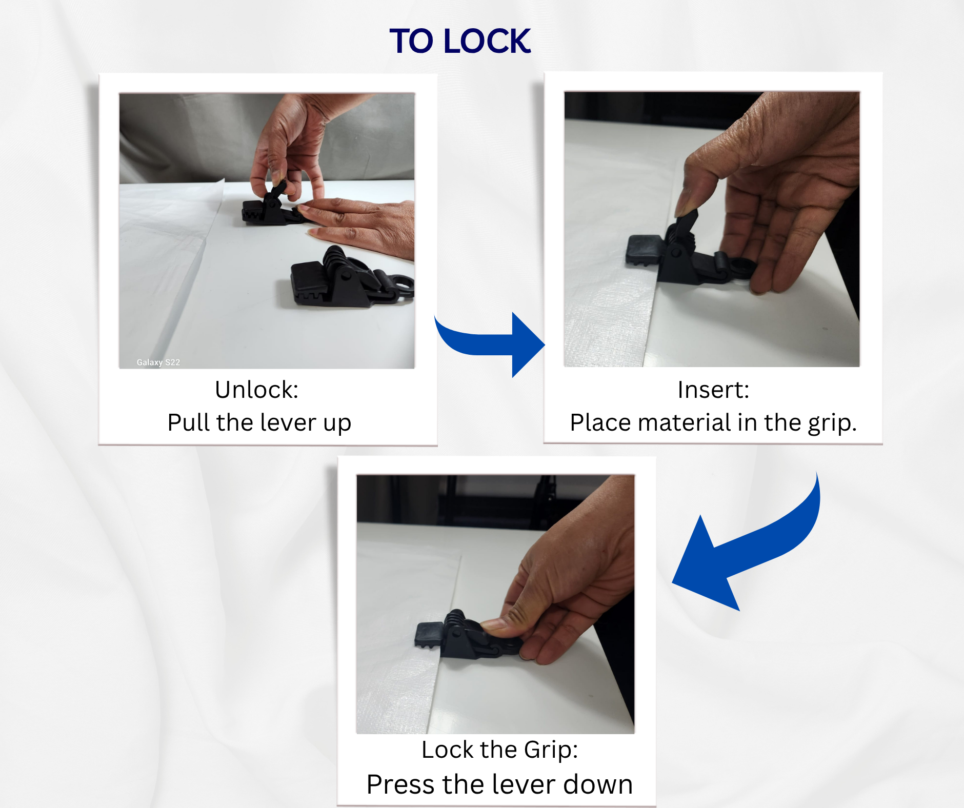 Adjustable Heavy Duty Lock Grip Tent Clip Hook