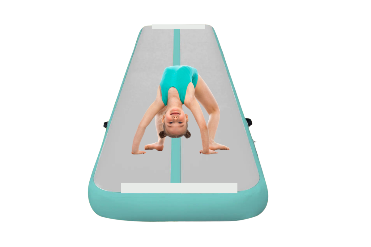 Inflatable Air Track Mat 20cm Thick x 1m Wide with Pump - 3m to 8m