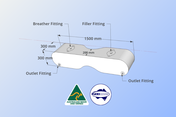 DW110BDC – 110L Box Drinking Water Bladder with Dual Cut-Outs for Large 4WD