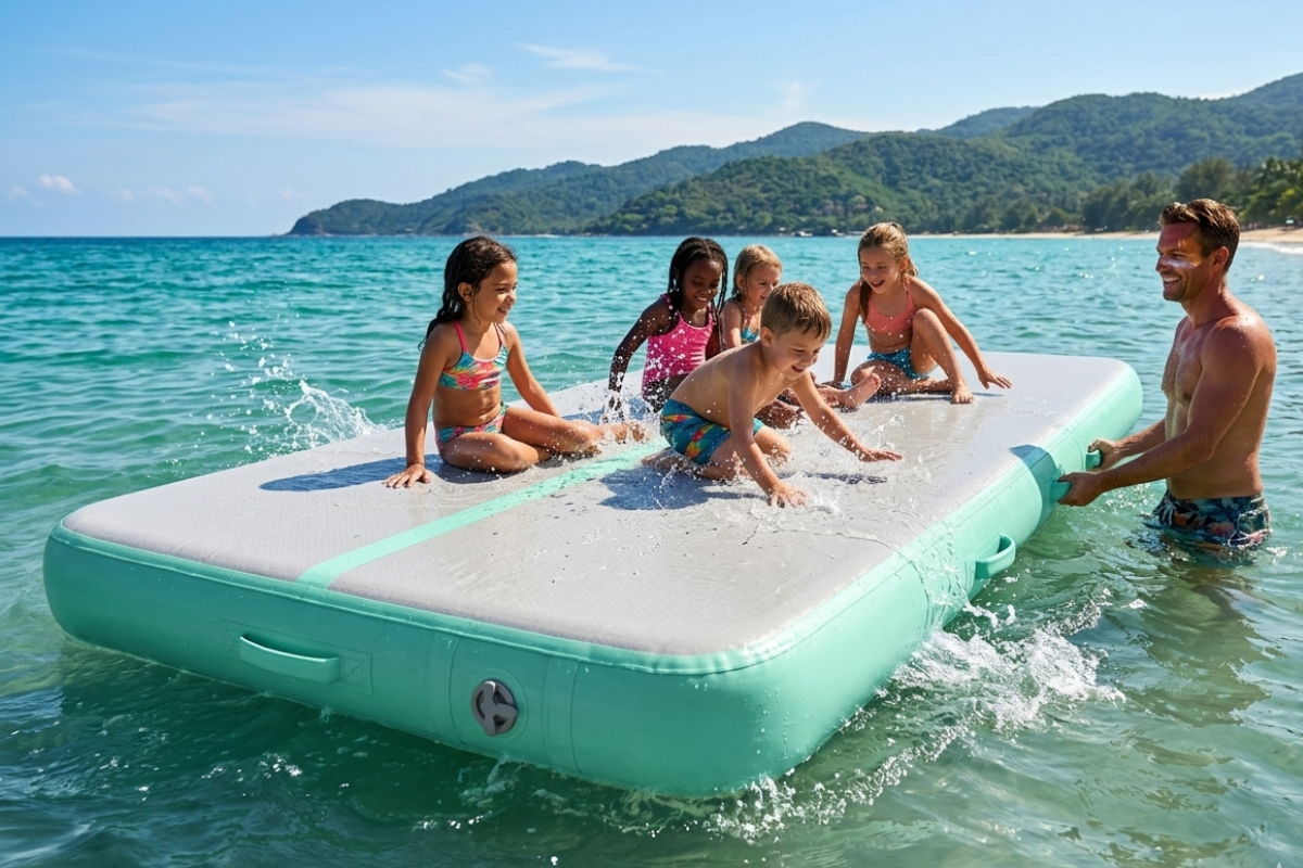 Extra Wide 2m Inflatable Air Track Mat 20cm Thick with Pump (3m–8m)