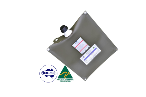 4L motorcycle fuel bladder Green colour with 4 tie-down points for backpack or rack mounting
