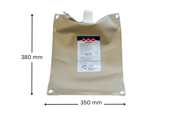 Portable 4L fuel bladder dimensions: 380mm x 350mm 