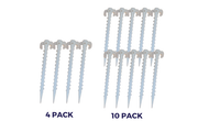 Glow-in-the-Dark Screw Pegs for Tents & Tarps – Spiral Ground Anchors (4 & 10 Pack)