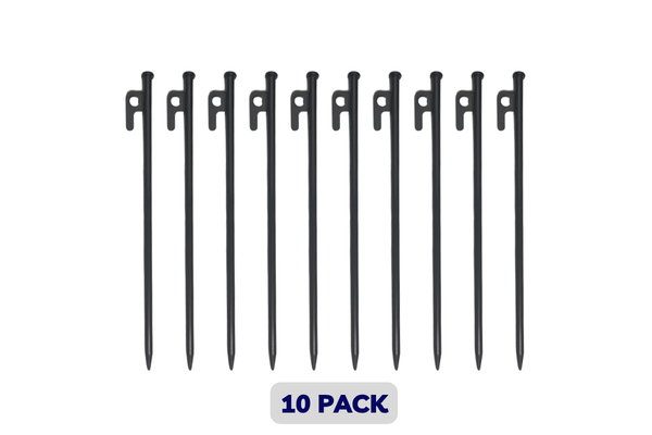 Ground Nail | Heavy Duty Steel Metal Pegs | Tent & Camping Stakes (Pack of 10)