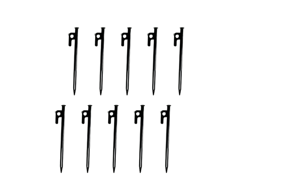 Ground Nail | Heavy Duty Steel Metal Pegs | Tent & Camping Stakes (Pack of 10)