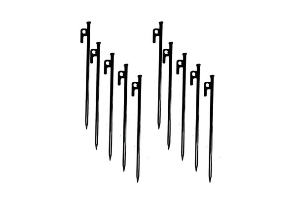 Ground Nail | Heavy Duty Steel Metal Pegs | Tent & Camping Stakes (Pack of 10)