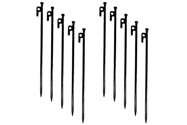 Ground Nail | Heavy Duty Steel Metal Pegs | Tent & Camping Stakes (Pack of 10)