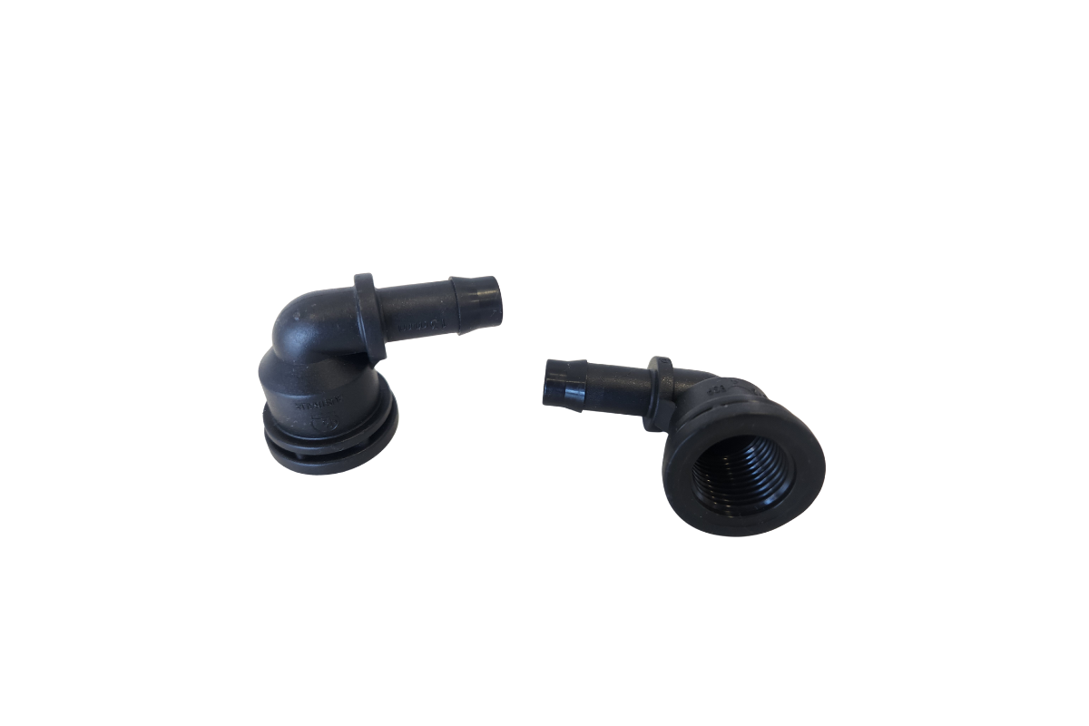 Poly Barbed x Female BSP Elbow 90° – Water Bladder Outlet Fitting