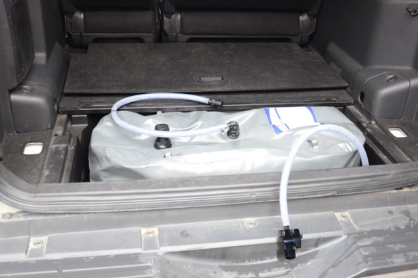DW95BMP – 95L Box Drinking Water Bladder for Mitsubishi Pajeros’ 3rd Row Seat Well