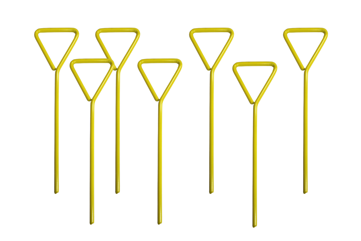 High Visibility Heavy Duty Steel Pegs with Handle – Cricket, Sport Cover & Tarp Stakes