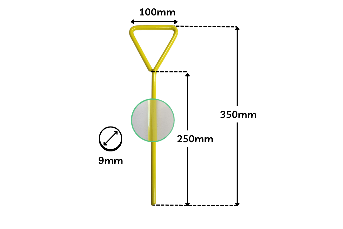 High Visibility Heavy Duty Steel Pegs with Handle – Cricket, Sport Cover & Tarp Stakes