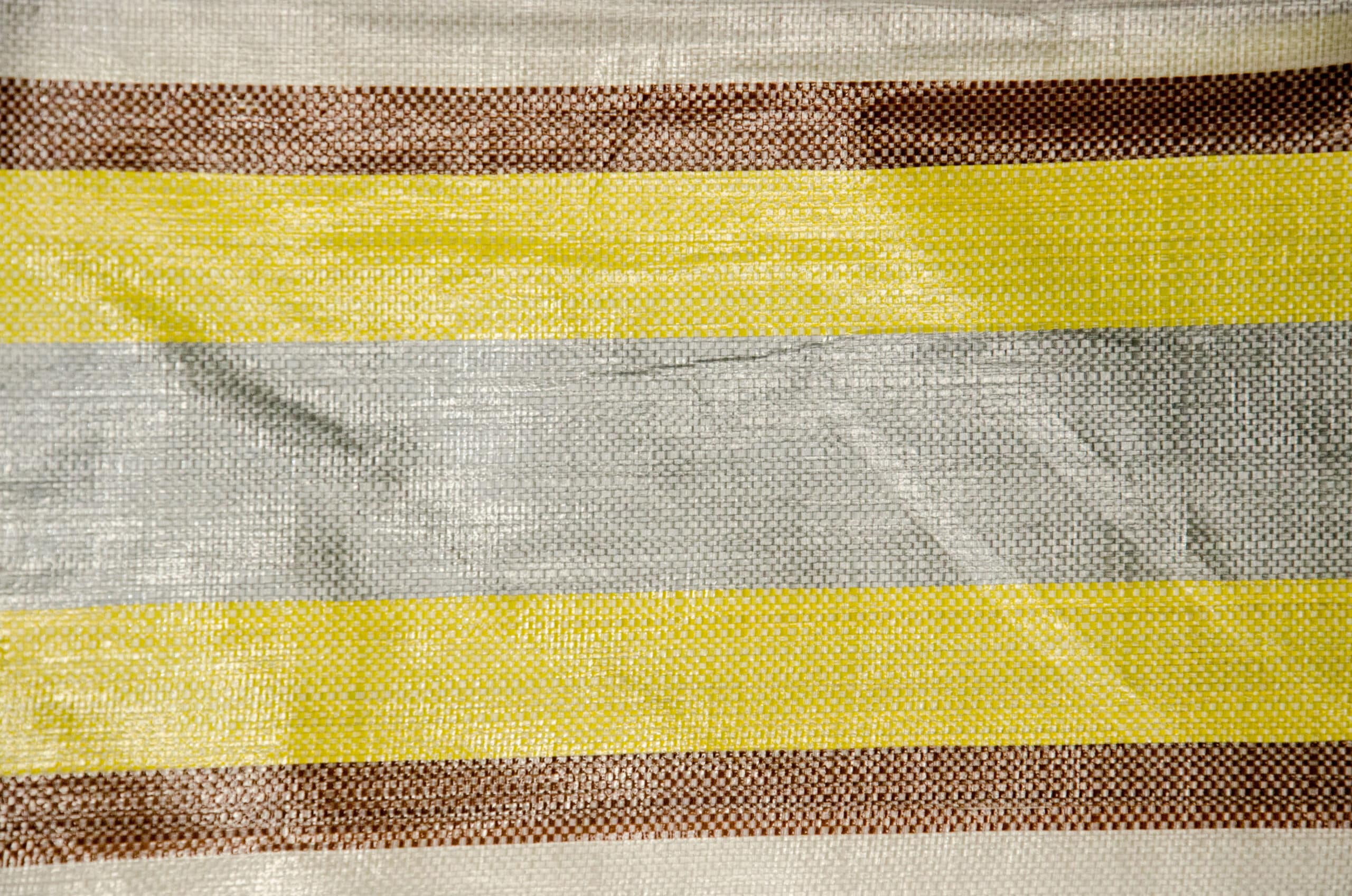 Heavy-Duty PE Tarp - 220GSM Poly Tarpaulin - All Purpose Tarp - White Background with Brown, Silver and Yellow Stripes image 4