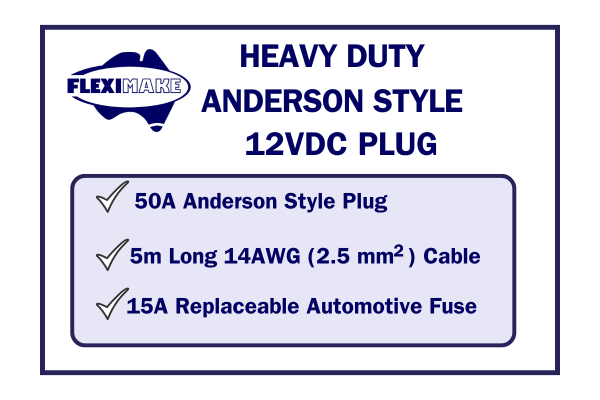 Fleximake Heavy-Duty 12VDC Anderson-Style Plug and Cable with Automotive In-line Fuse image 8