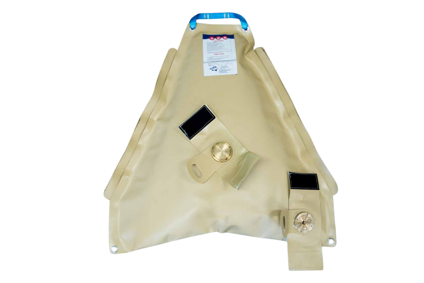 FB20IRB 20L flexible fuel bladder for inflatable rescue boats, Australian made TPU with brass fittings and carry handle.