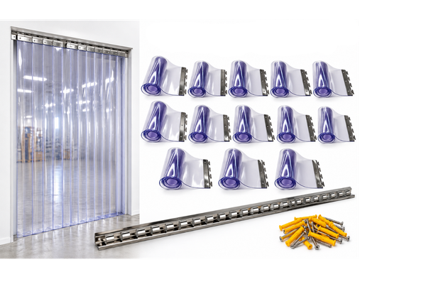 Clear PVC Strip Curtain Kit  – 2m Wide x 3m High