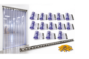 Clear PVC Strip Curtain Kit  – 2m Wide x 3m High